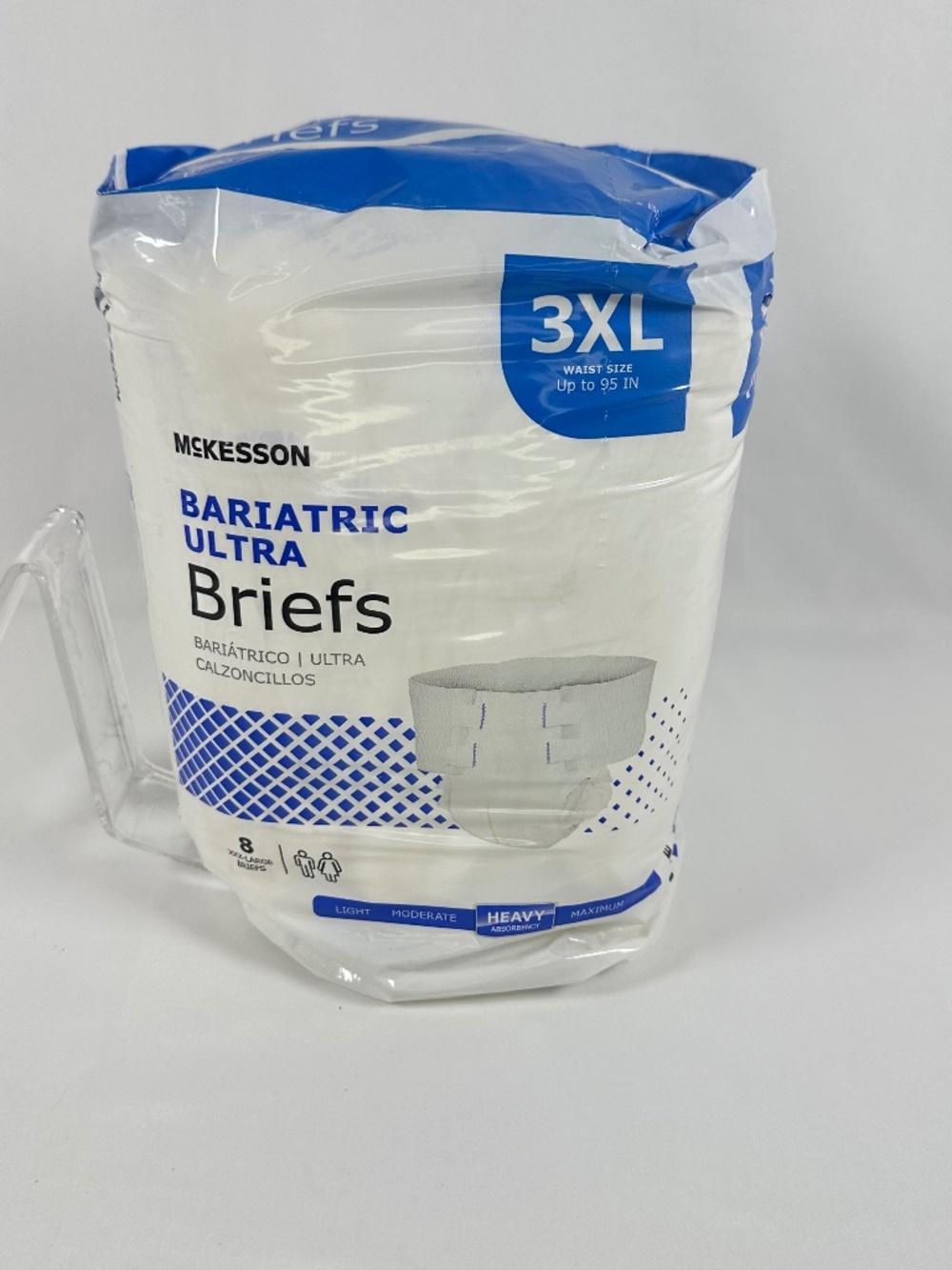 Bariatric Ultra Briefs, McKesson, 3XL, 8 Count, Waist Up to 95 Inches